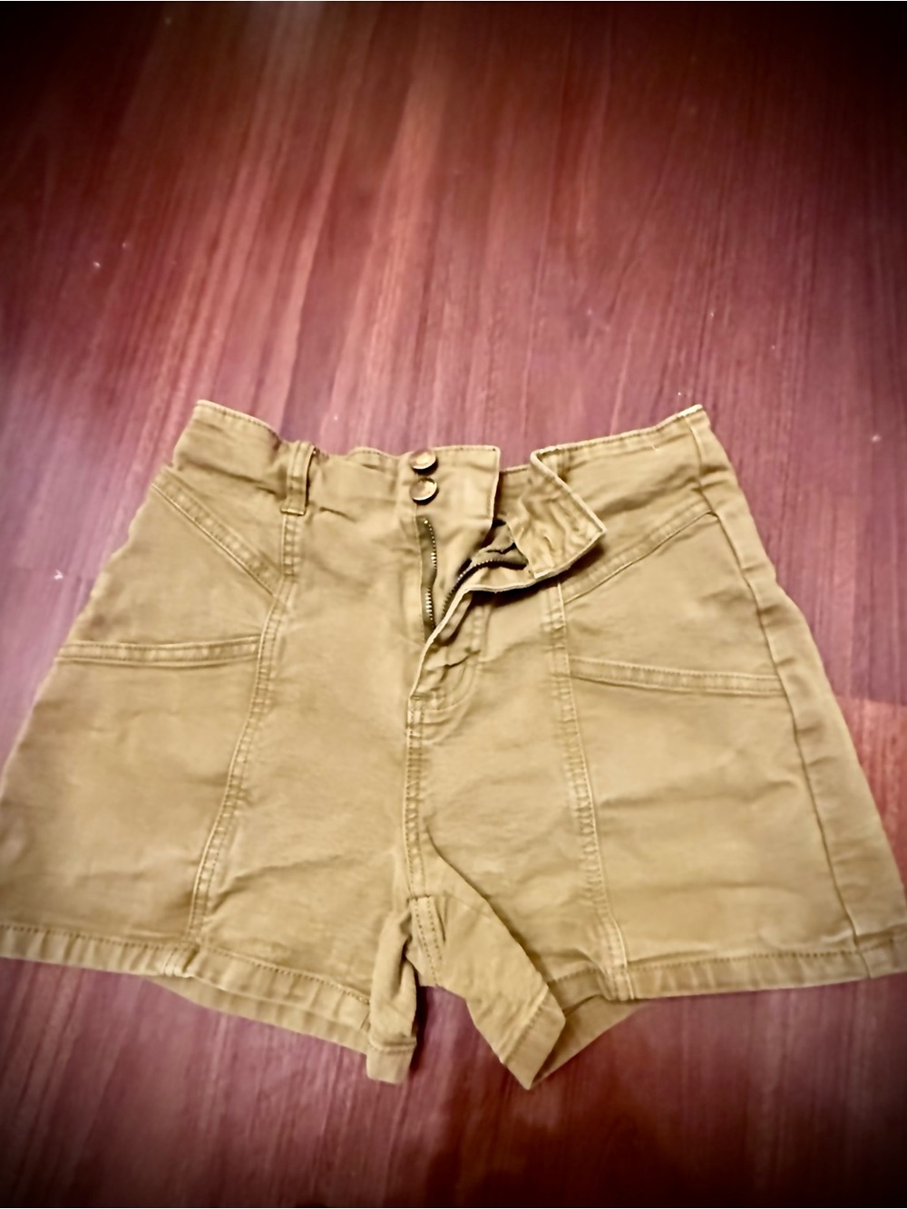 Universal Thread High-Rise Midi Shorts Size 2/26 Olive Green